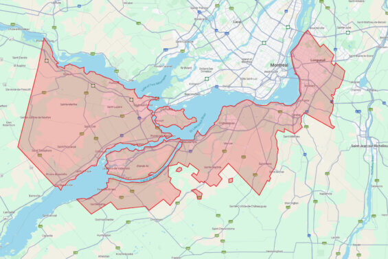zone de livraison Snowdon rive sud - succursale valleyfield